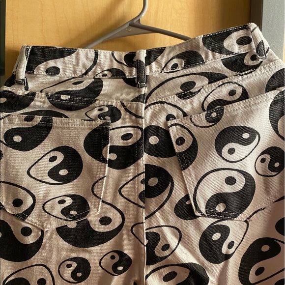 yin-yang print boyfriend jeans - Picture 2 of 4
